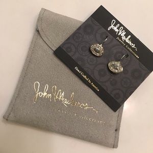 John Medeiros rhodium plated two-tone earrings